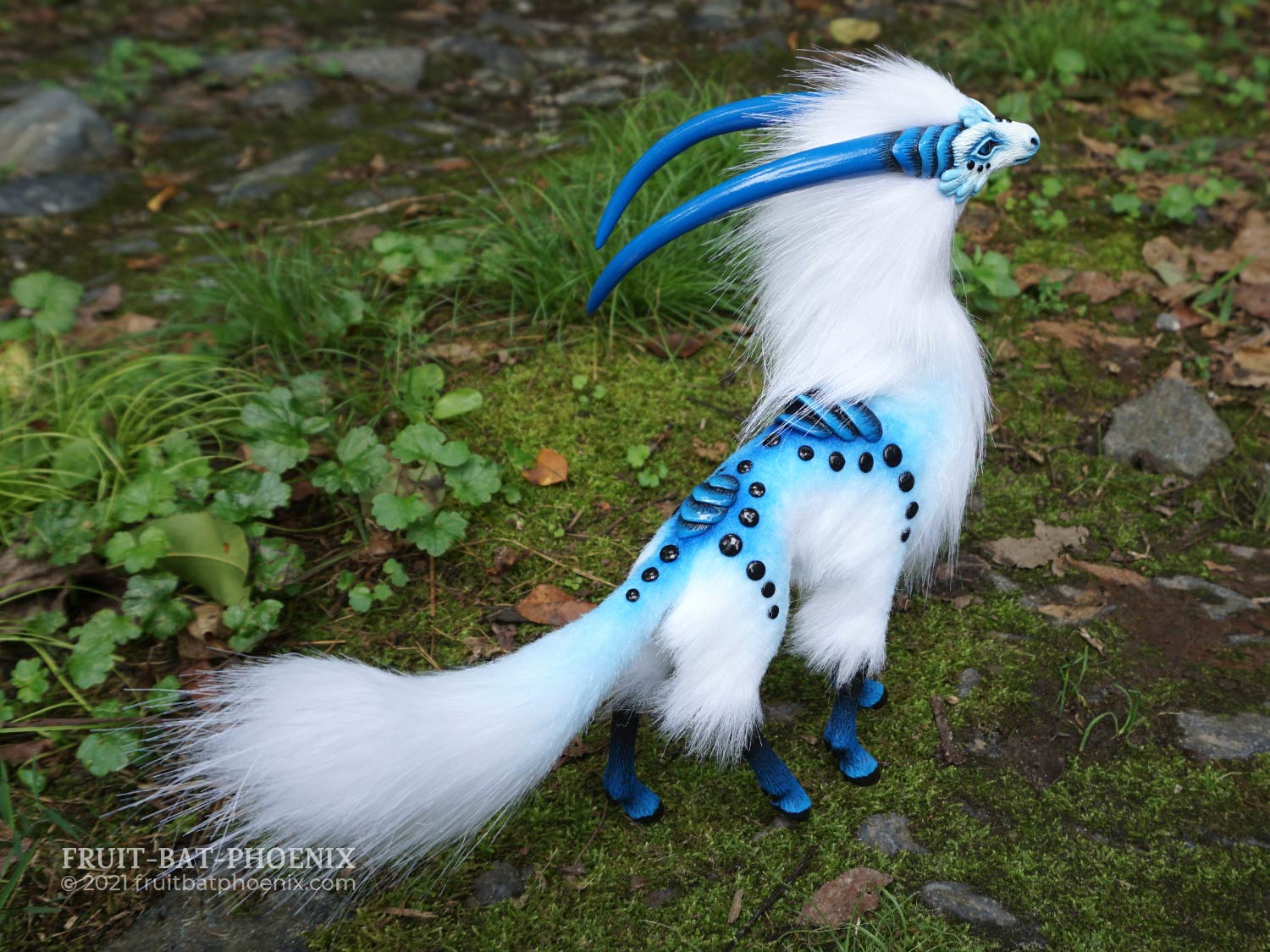 Cloud Antelope III, a blue and white creature with armored back plates