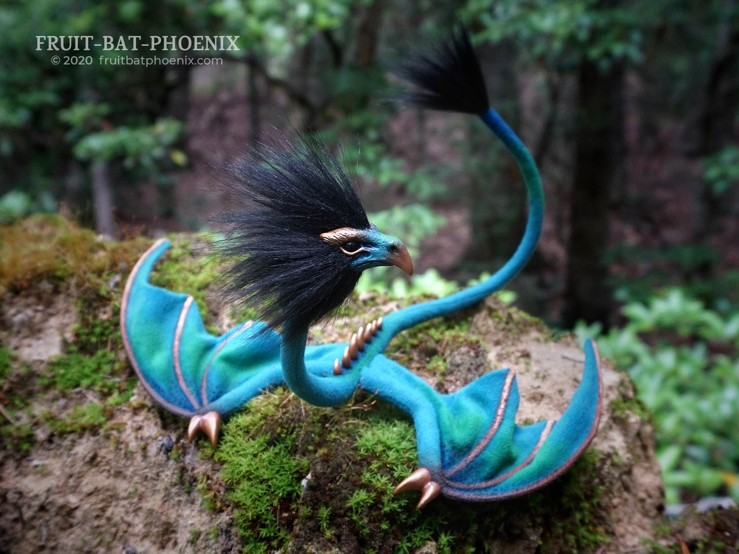 Bronze Lake Eagle Wyrm posable art doll front view