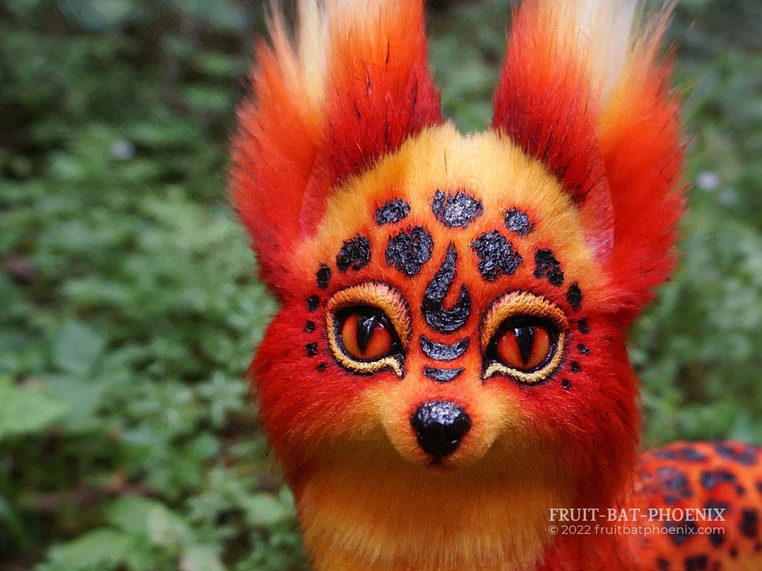 Lava fox posable art doll face closeup