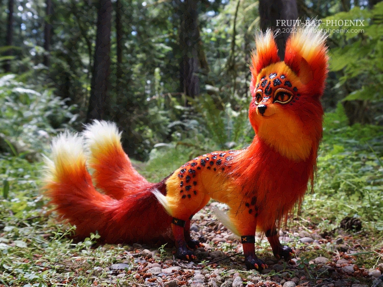 Lava fox posable art doll